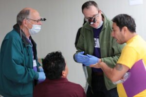 interpreter helping at a compassion clinic